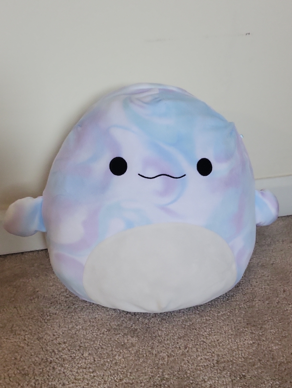 Squishmallow Sealife Laslow Beluga Whale Blue Swirl Plush Stuffed Animal